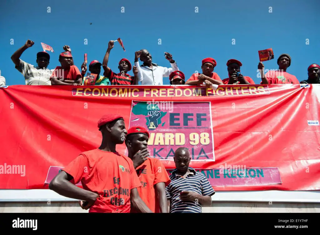 eff supporters at the eff rally at moripe stadium atteridgeville tshwane E1Y7HF