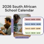 Learners and teachers in a South African classroom, highlighting proposed changes to a single national school calendar