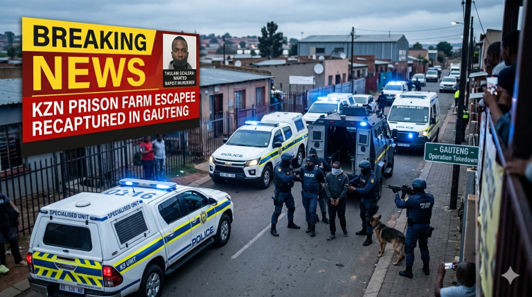 Notorious KZN Prison Farm Escapee Recaptured in Gauteng Manhunt